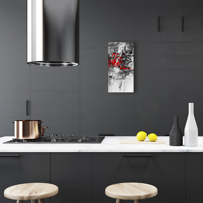 Relógio de vidro vertical Arte Abstração plana colorida