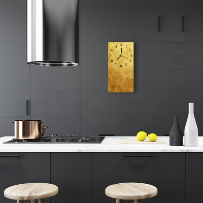 Relógio vertical Flores de arte douradas