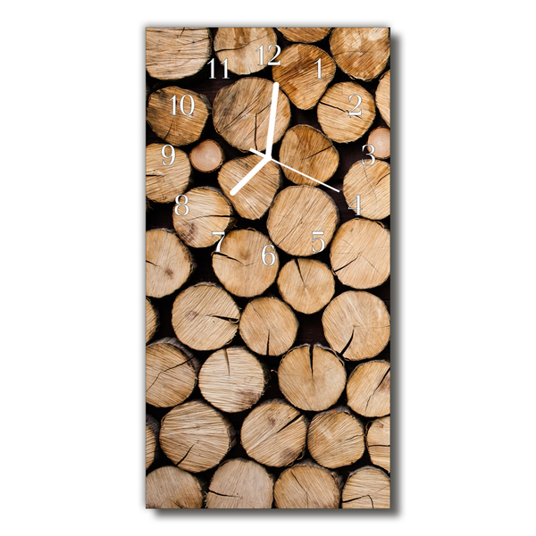 Relógio vertical Vigas de madeira marrom