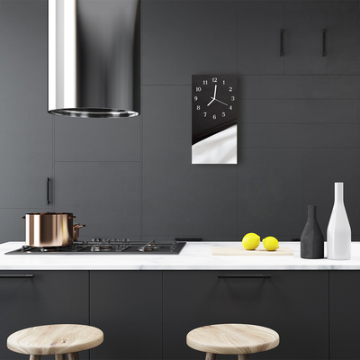 Relógio de vidro vertical Preto e Branco Clássico