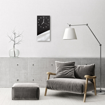 Relógio de vidro vertical Preto e Branco Clássico