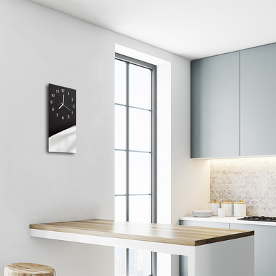 Relógio de vidro vertical Preto e Branco Clássico