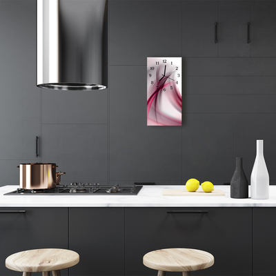 Relógio de vidro vertical Arte Abstrata Linhas Roxas