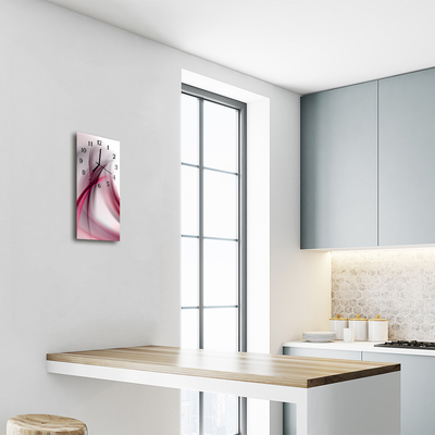 Relógio de vidro vertical Arte Abstrata Linhas Roxas