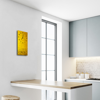 Relógio vertical Flores Campo de colza amarelo