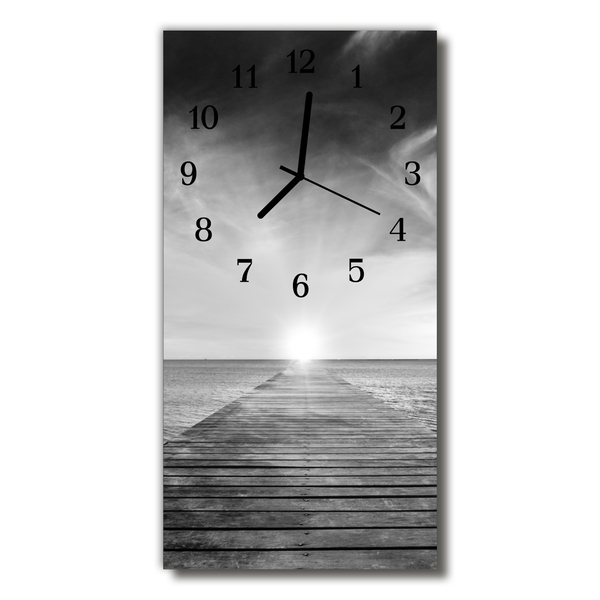 Relógio de vidro vertical Vista da Ponte da Cidade cinza