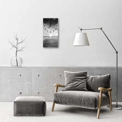 Relógio de vidro vertical Vista da Ponte da Cidade cinza