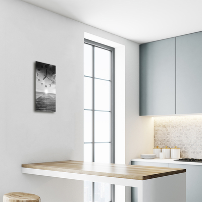 Relógio de vidro vertical Vista da Ponte da Cidade cinza