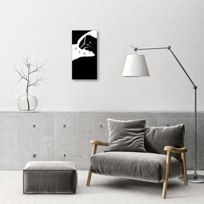 Relógio vertical Arte Abstrata Preta