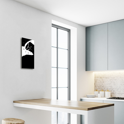 Relógio vertical Arte Abstrata Preta