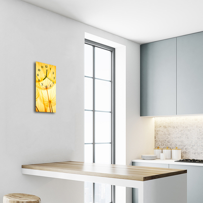 Relógio vertical Flores Dente-de-leão amarelo