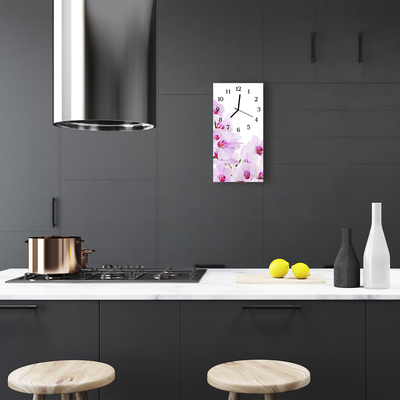 Relógio vertical Flores Orquídeas roxas