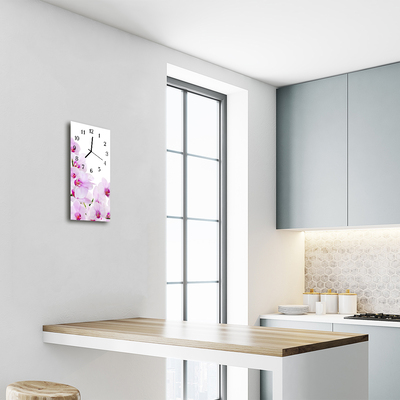 Relógio vertical Flores Orquídeas roxas