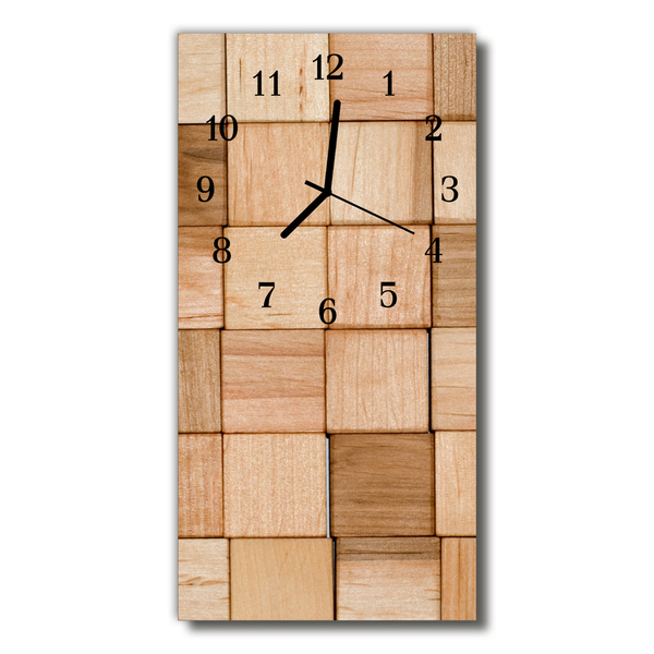Relógio vertical Cubo de madeira marrom