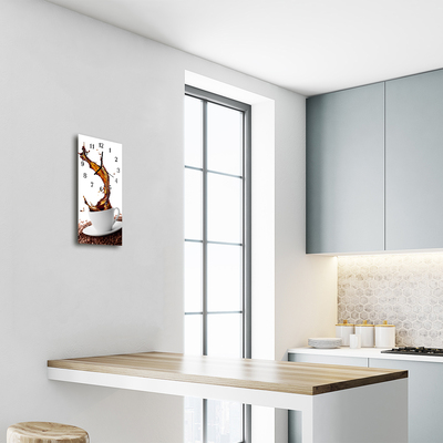 Relógio de vidro vertical Xícara de café de cozinha