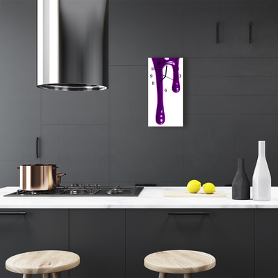 Relógio de vidro vertical Tinta roxa líquida