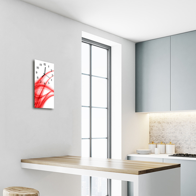 Relógio vertical Linhas de arte acenam vermelho