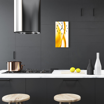 Relógio vertical Linhas Art Wave amarelas