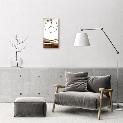 Relógio de vidro vertical Natureza Ondas Linhas Marrom