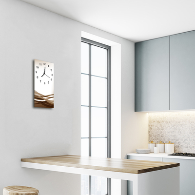 Relógio de vidro vertical Natureza Ondas Linhas Marrom