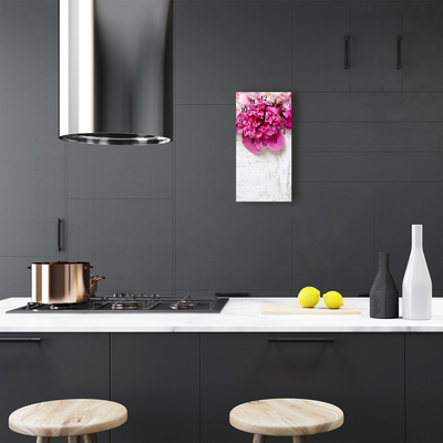 Relógio de vidro vertical Flores de peônia