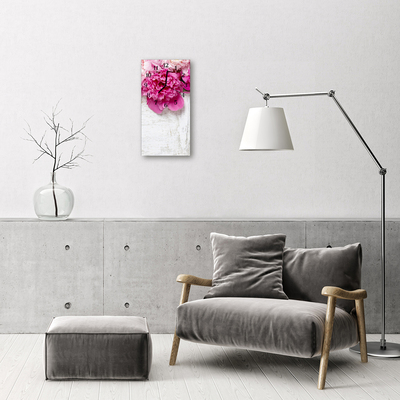 Relógio de vidro vertical Flores de peônia