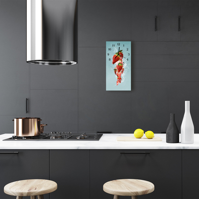 Relógio vertical Cozinha de Morango colorida