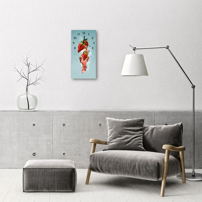 Relógio vertical Cozinha de Morango colorida