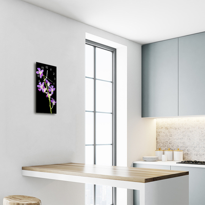 Relógio de vidro vertical Flores Orquídea