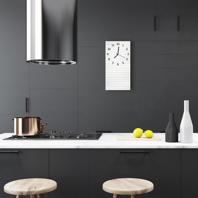 Relógio de vidro vertical Arte Madeira branca