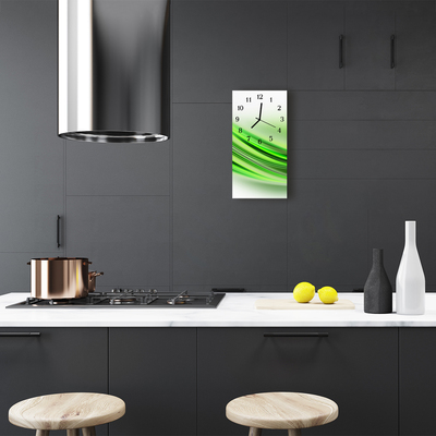 Relógio vertical Art Lines gráficos verde