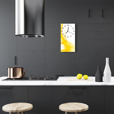 Relógio vertical Arte Abstração amarela