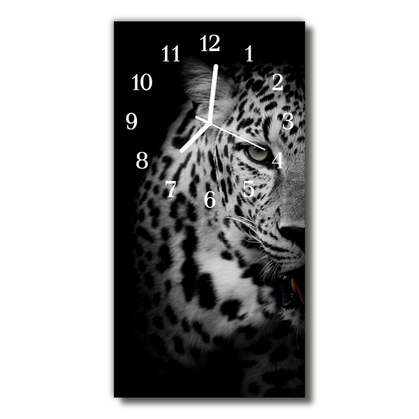 Relógio vertical Animais Tigre Preto e Branco