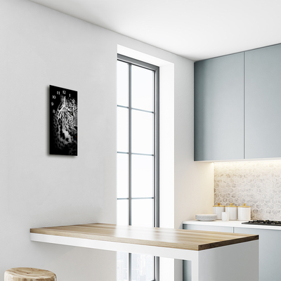 Relógio vertical Animais Tigre Preto e Branco