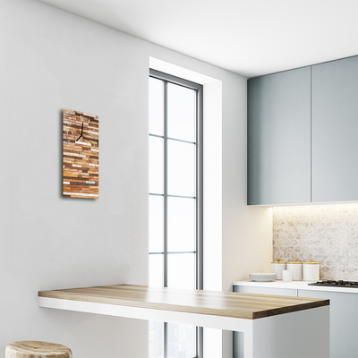 Relógio de vidro vertical Clinker Bege Artístico