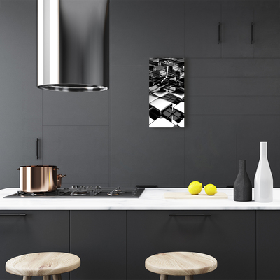 Relógio de vidro vertical Cubos de Metal Artísticos Pretos