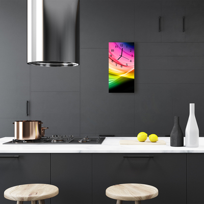 Relógio vertical Ondas de arte abstratas coloridas