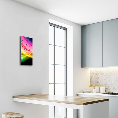 Relógio vertical Ondas de arte abstratas coloridas