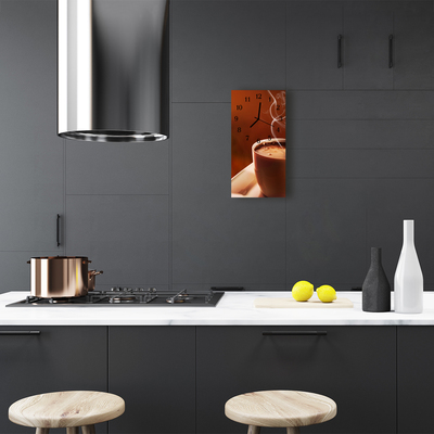 Relógio de vidro vertical Xícara de café bege