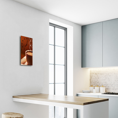 Relógio de vidro vertical Xícara de café bege