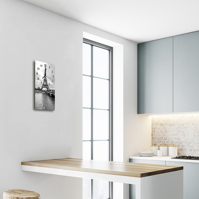 Relógio vertical Vista da cidade Torre Eiffel Cinza