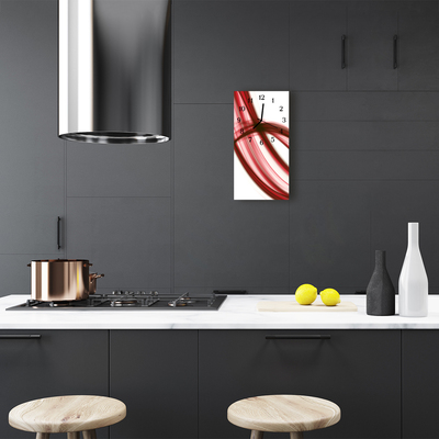 Relógio vertical Arte abstrata linhas vermelhas