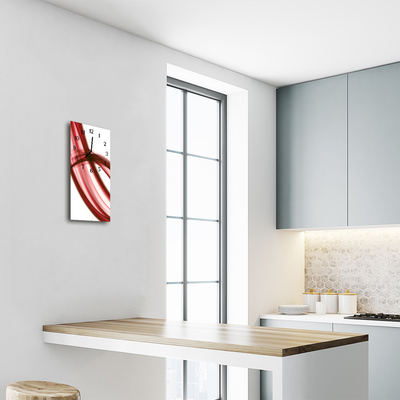 Relógio vertical Arte abstrata linhas vermelhas