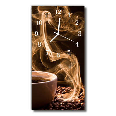 Relógio de vidro vertical Cozinha Café Marrom
