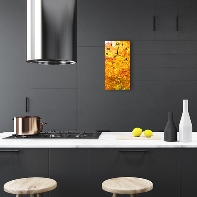 Relógio de vidro vertical Natureza Outono Dourado