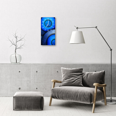 Relógio vertical Rodas geométricas azuis