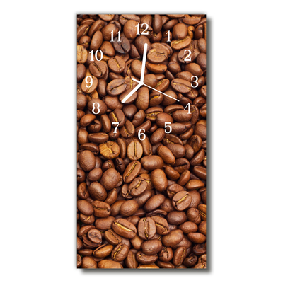 Relógio de vidro vertical Grãos de Café Natural Marrom