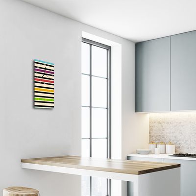 Relógio vertical Linhas coloridas de listras de arte