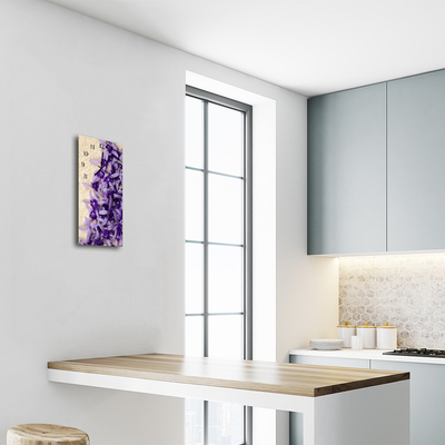 Relógio de vidro vertical Flores coloridas de lavanda