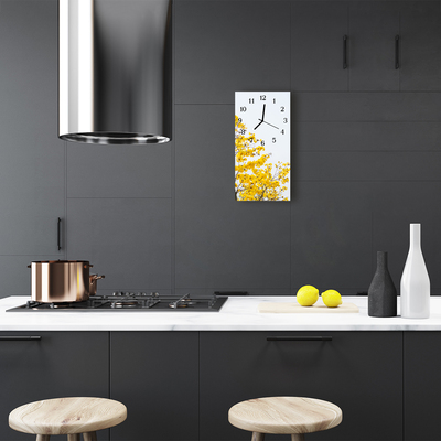 Relógio de vidro vertical Natureza Árvores floridas coloridas